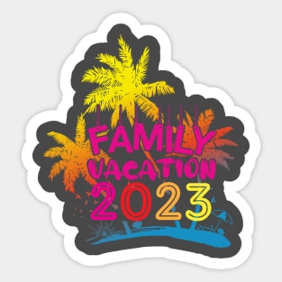 Family Vacation 2023 Beach Summer Matching for Men Women Kid Sticker